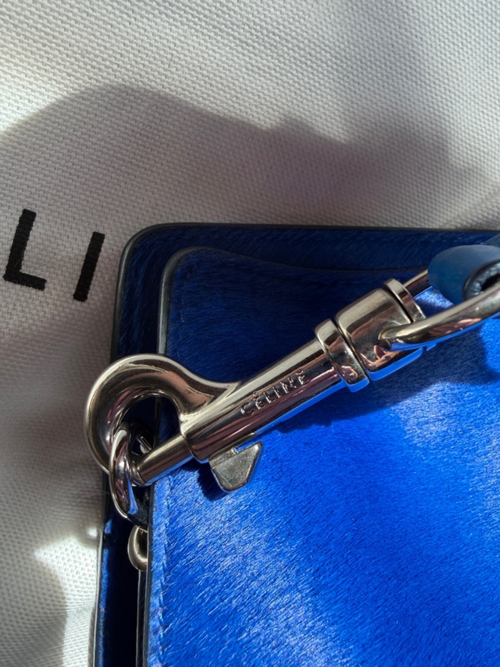 Céline Fall 2012 Blue Ponyhair New Shoulder Bag - Picture 5 of 12